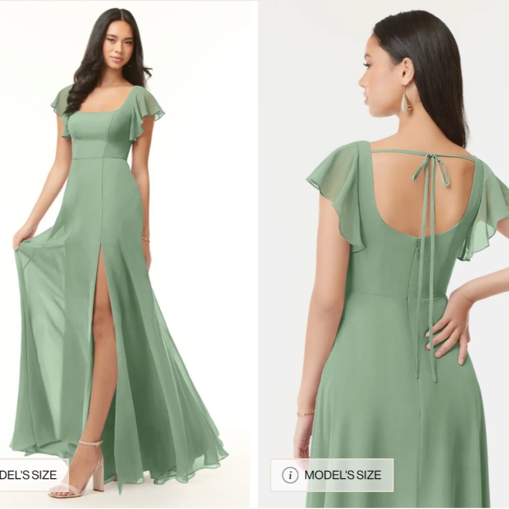 Azazie Bondi Matcha Green Bridesmaids Dress